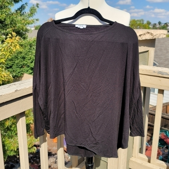 HELMUT LANG Bateau Neckline Long Sleeve Top in Black, sz Small - Picture 1 of 14